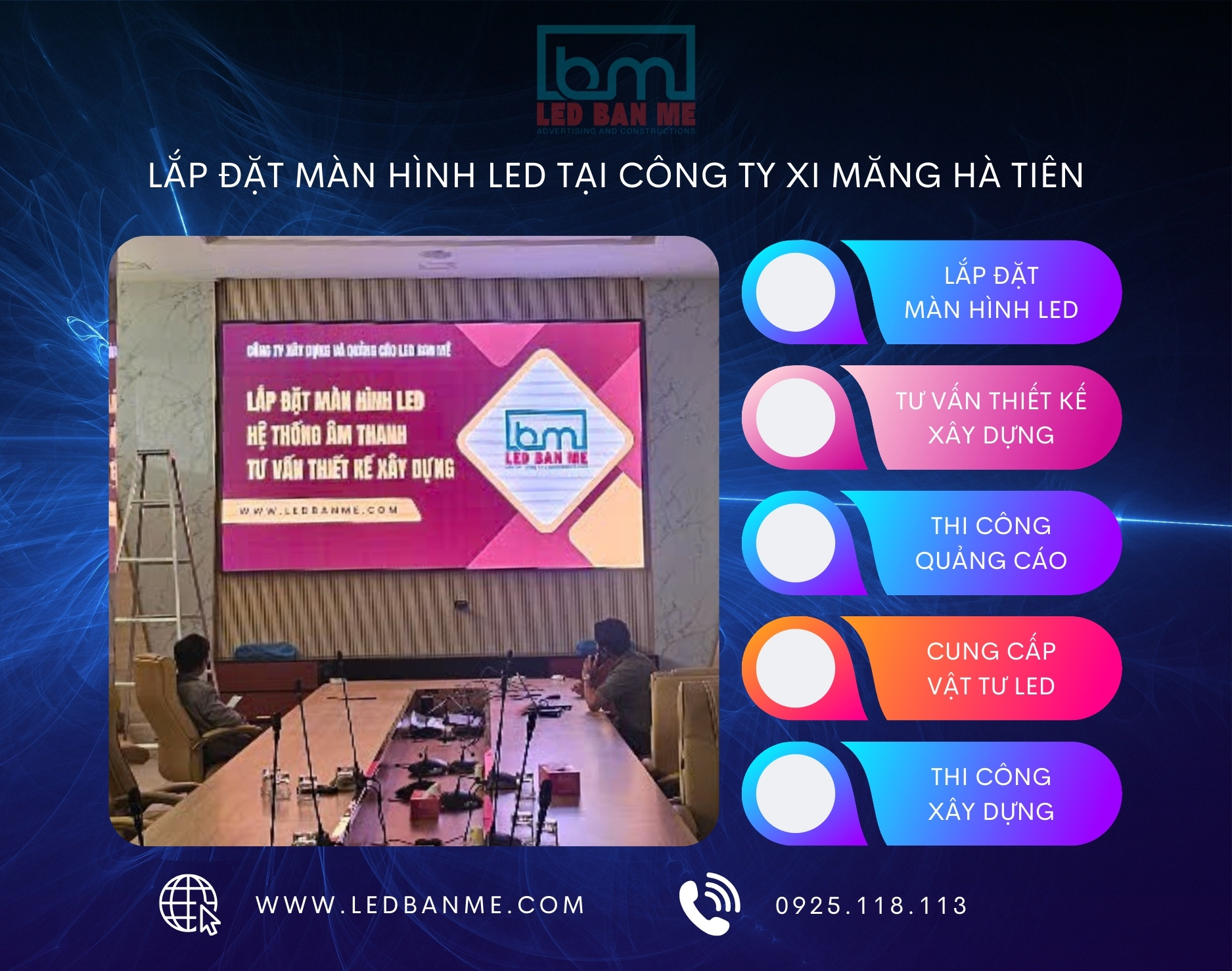 Lắp đặt màn hình LED trong nhà