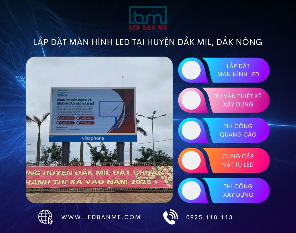 Lắp đặt màn hình LED ngoài trời tại Đắk Nông 1 Lắp đặt màn hình LED ngoài trời tại Đắk Nông