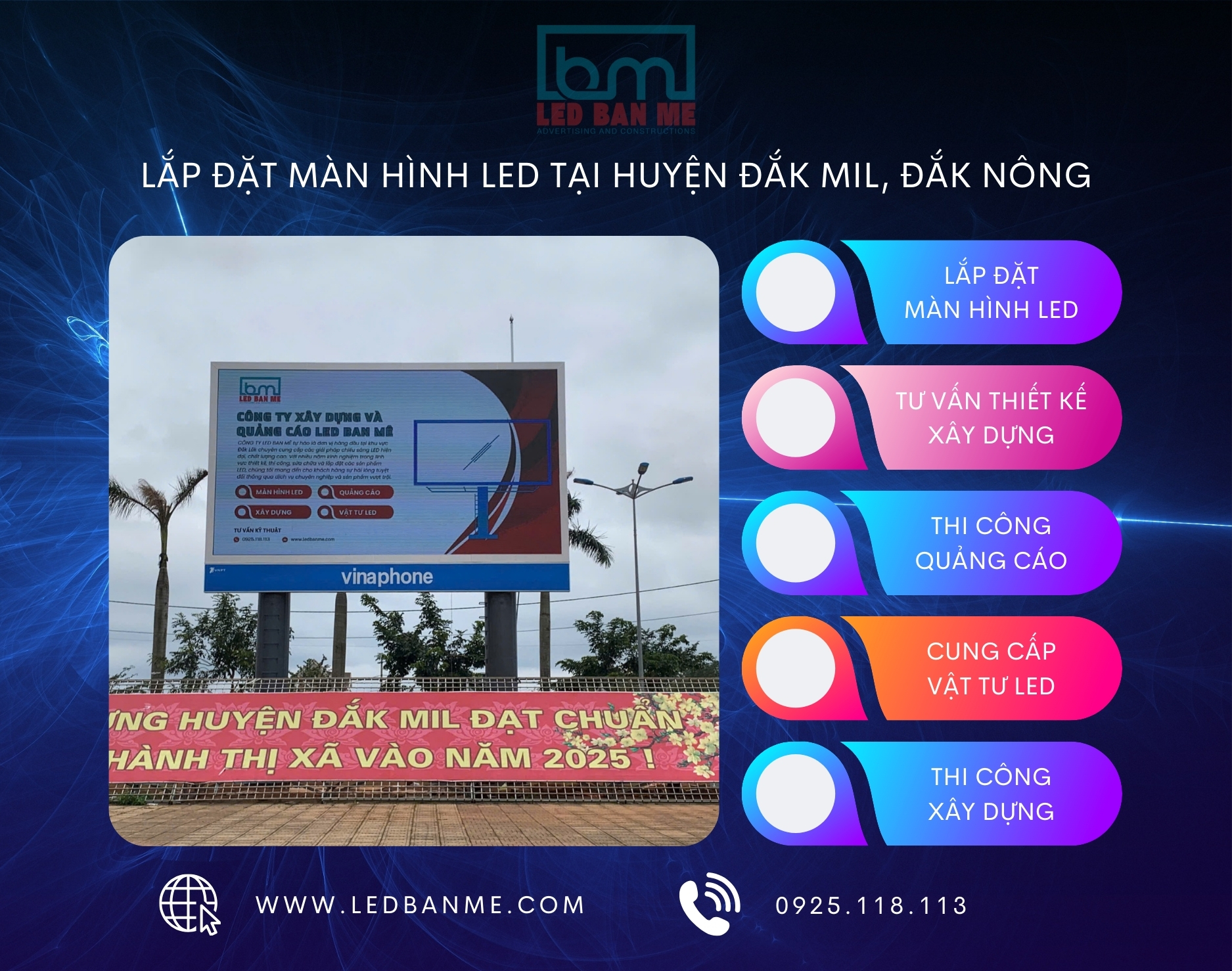Lắp đặt màn hình LED ngoài trời tại Đắk Nông