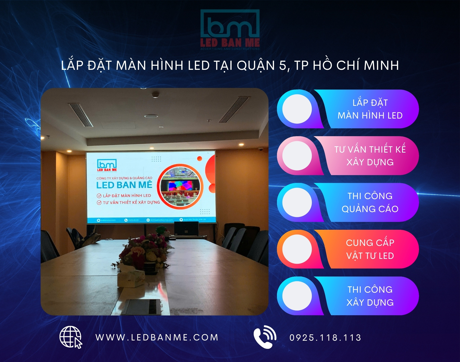 Lắp đặt màn hình LED